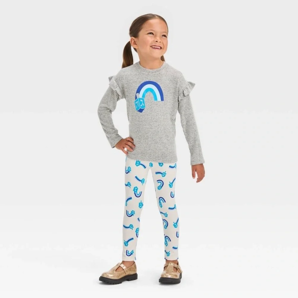 Toddler Girls' Rainbow Long Sleeve Top & Leggings Set nwt 4t